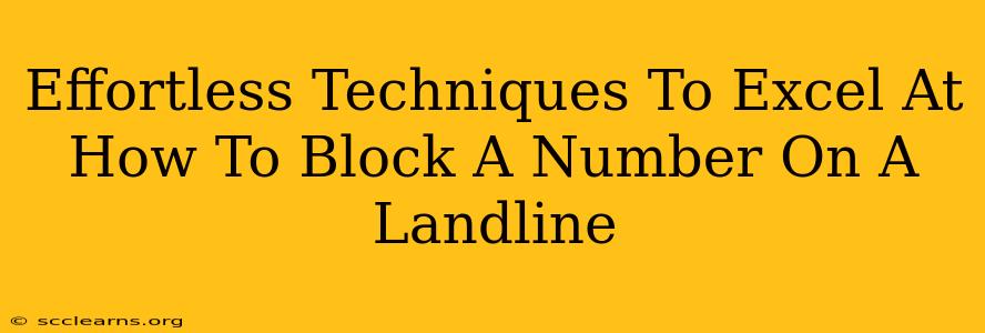 Effortless Techniques To Excel At How To Block A Number On A Landline