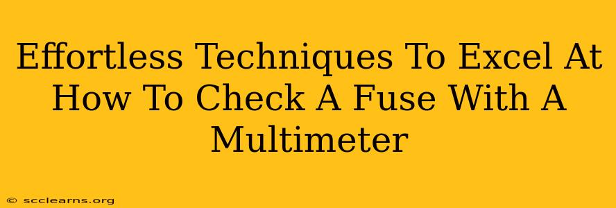 Effortless Techniques To Excel At How To Check A Fuse With A Multimeter