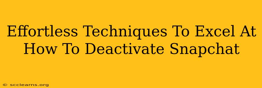 Effortless Techniques To Excel At How To Deactivate Snapchat