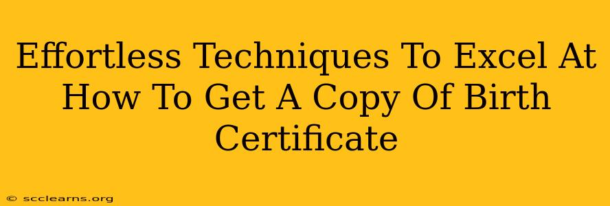 Effortless Techniques To Excel At How To Get A Copy Of Birth Certificate