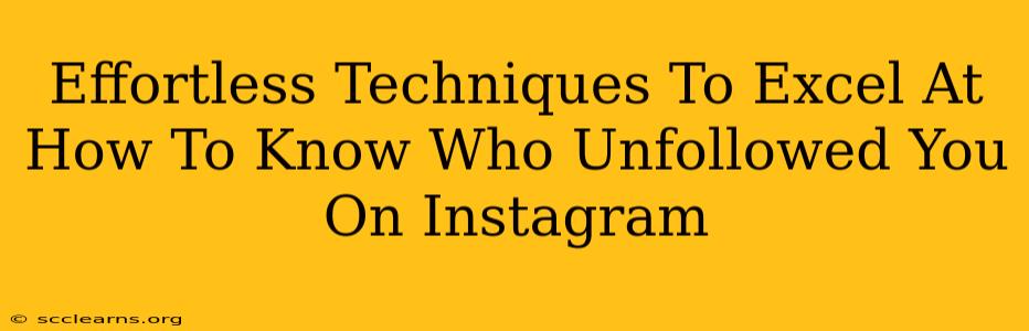 Effortless Techniques To Excel At How To Know Who Unfollowed You On Instagram