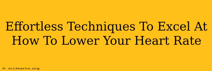 Effortless Techniques To Excel At How To Lower Your Heart Rate