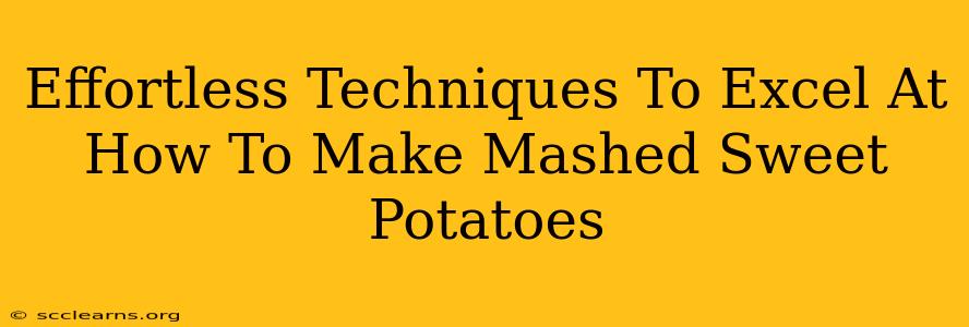 Effortless Techniques To Excel At How To Make Mashed Sweet Potatoes