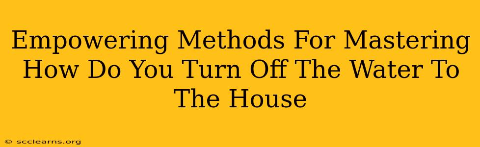 Empowering Methods For Mastering How Do You Turn Off The Water To The House