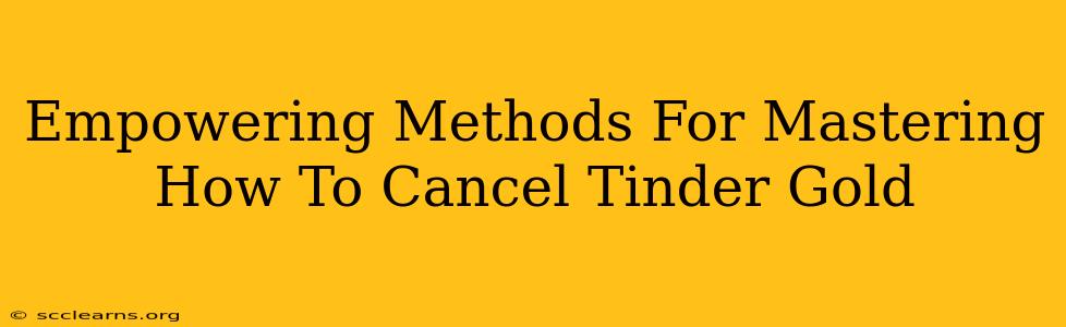 Empowering Methods For Mastering How To Cancel Tinder Gold