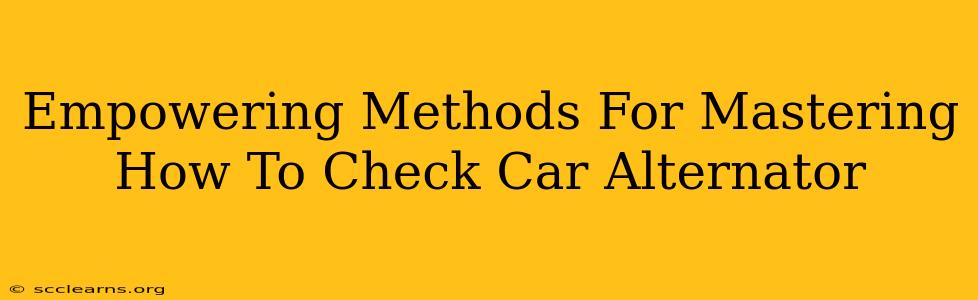 Empowering Methods For Mastering How To Check Car Alternator