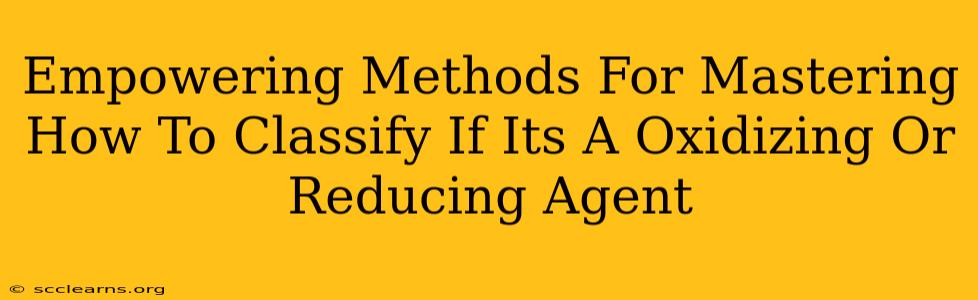 Empowering Methods For Mastering How To Classify If Its A Oxidizing Or Reducing Agent