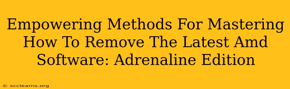 Empowering Methods For Mastering How To Remove The Latest Amd Software: Adrenaline Edition