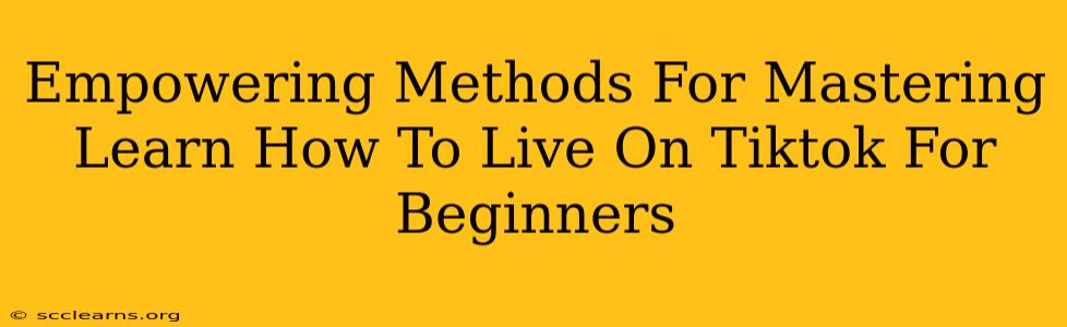 Empowering Methods For Mastering Learn How To Live On Tiktok For Beginners