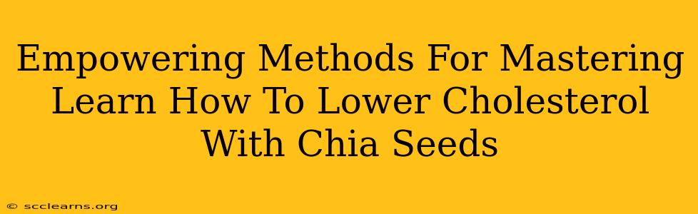 Empowering Methods For Mastering Learn How To Lower Cholesterol With Chia Seeds