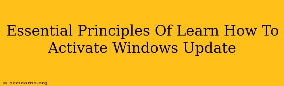 Essential Principles Of Learn How To Activate Windows Update