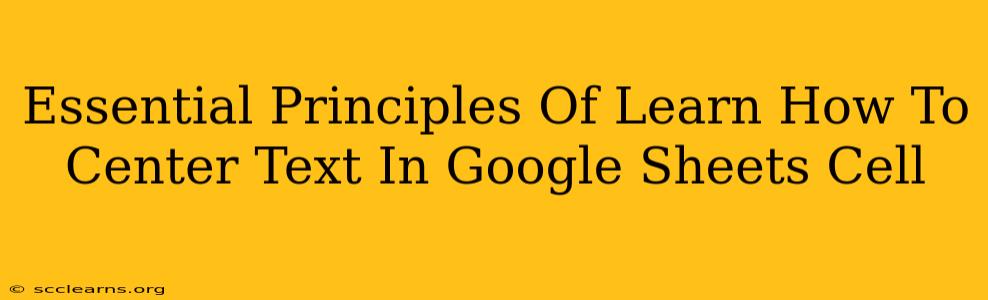 Essential Principles Of Learn How To Center Text In Google Sheets Cell