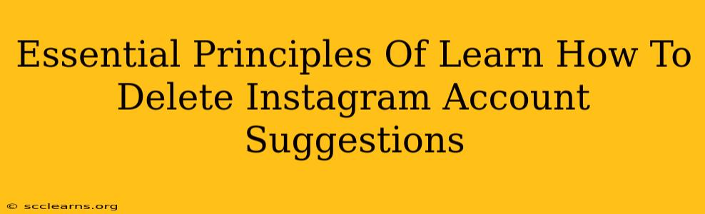 Essential Principles Of Learn How To Delete Instagram Account Suggestions