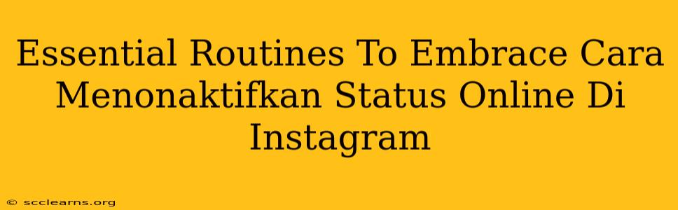 Essential Routines To Embrace Cara Menonaktifkan Status Online Di Instagram