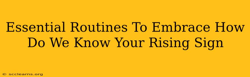 Essential Routines To Embrace How Do We Know Your Rising Sign