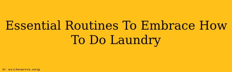 Essential Routines To Embrace How To Do Laundry