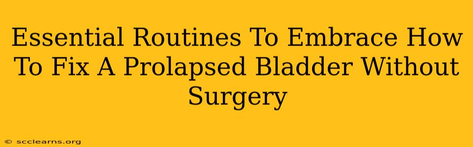 Essential Routines To Embrace How To Fix A Prolapsed Bladder Without Surgery