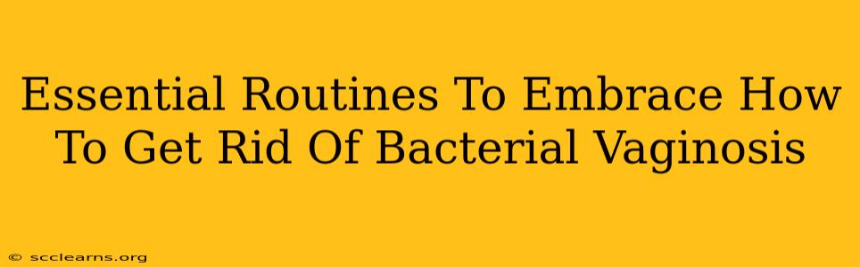 Essential Routines To Embrace How To Get Rid Of Bacterial Vaginosis