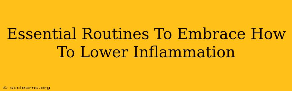 Essential Routines To Embrace How To Lower Inflammation