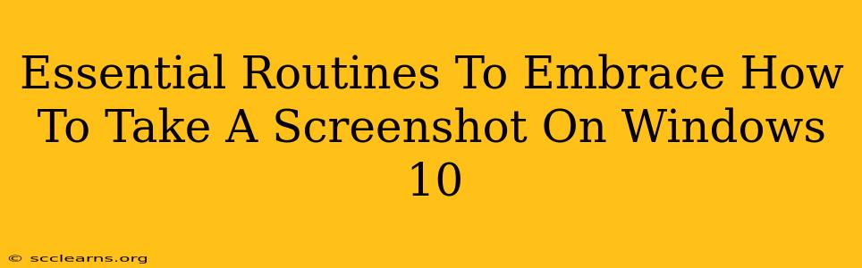 Essential Routines To Embrace How To Take A Screenshot On Windows 10