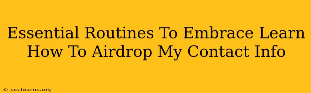 Essential Routines To Embrace Learn How To Airdrop My Contact Info