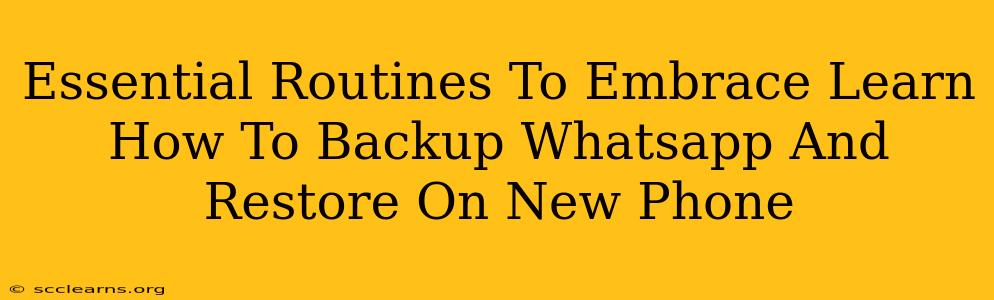 Essential Routines To Embrace Learn How To Backup Whatsapp And Restore On New Phone