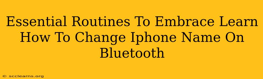 Essential Routines To Embrace Learn How To Change Iphone Name On Bluetooth