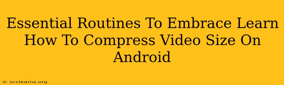 Essential Routines To Embrace Learn How To Compress Video Size On Android