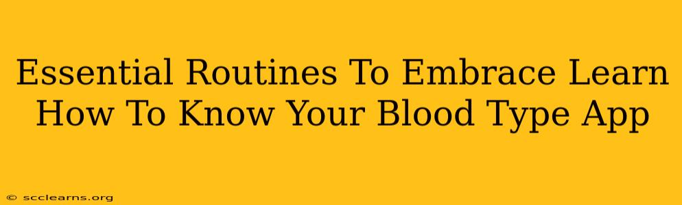 Essential Routines To Embrace Learn How To Know Your Blood Type App