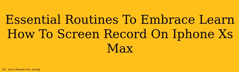 Essential Routines To Embrace Learn How To Screen Record On Iphone Xs Max