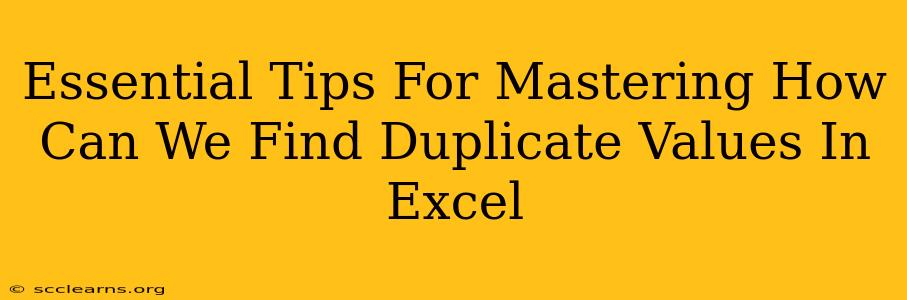 Essential Tips For Mastering How Can We Find Duplicate Values In Excel