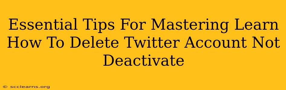 Essential Tips For Mastering Learn How To Delete Twitter Account Not Deactivate