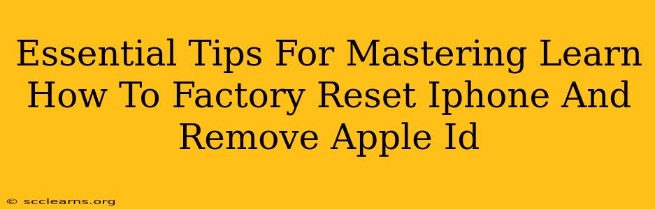 Essential Tips For Mastering Learn How To Factory Reset Iphone And Remove Apple Id