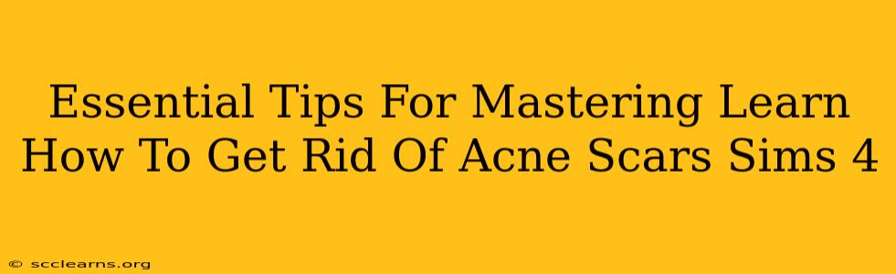 Essential Tips For Mastering Learn How To Get Rid Of Acne Scars Sims 4