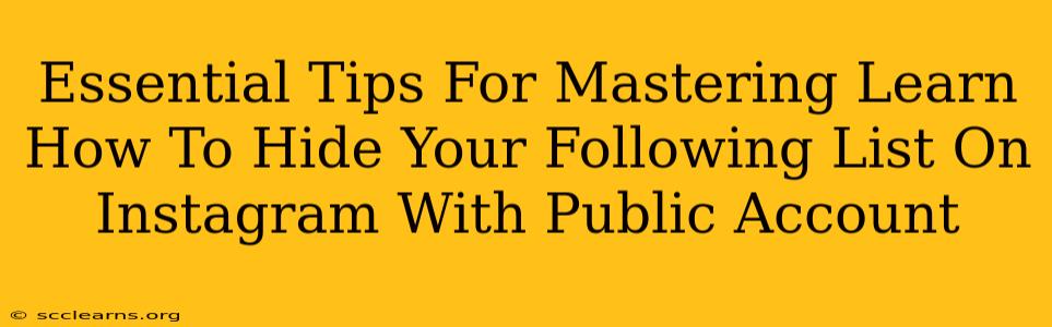 Essential Tips For Mastering Learn How To Hide Your Following List On Instagram With Public Account