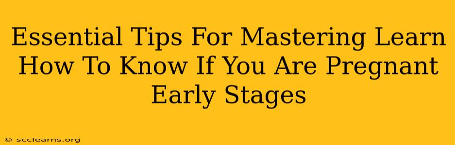 Essential Tips For Mastering Learn How To Know If You Are Pregnant Early Stages