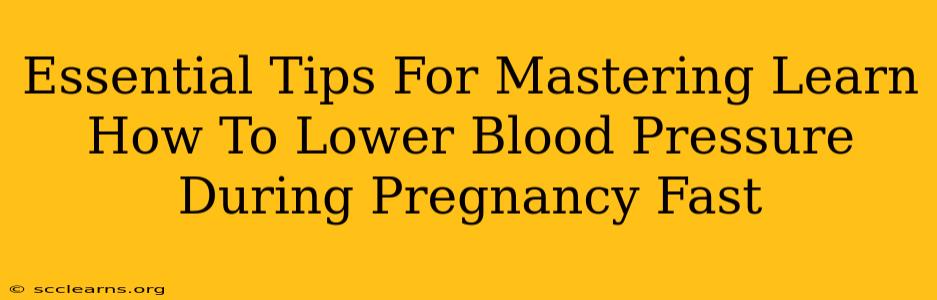 Essential Tips For Mastering Learn How To Lower Blood Pressure During Pregnancy Fast