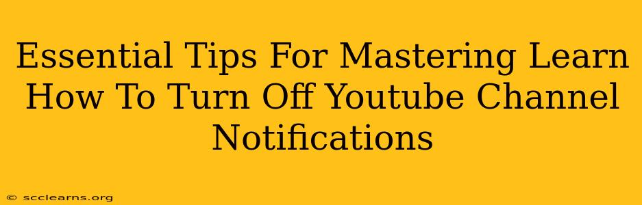 Essential Tips For Mastering Learn How To Turn Off Youtube Channel Notifications