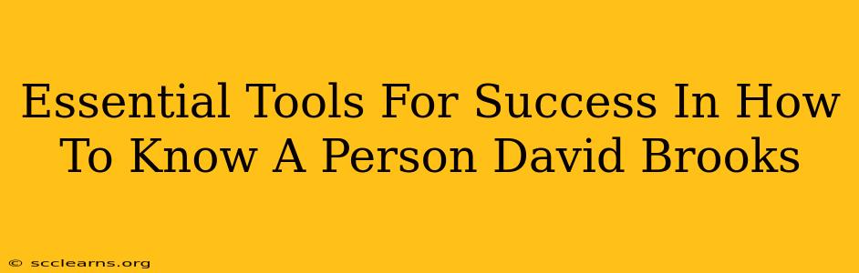 Essential Tools For Success In How To Know A Person David Brooks