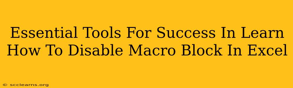 Essential Tools For Success In Learn How To Disable Macro Block In Excel