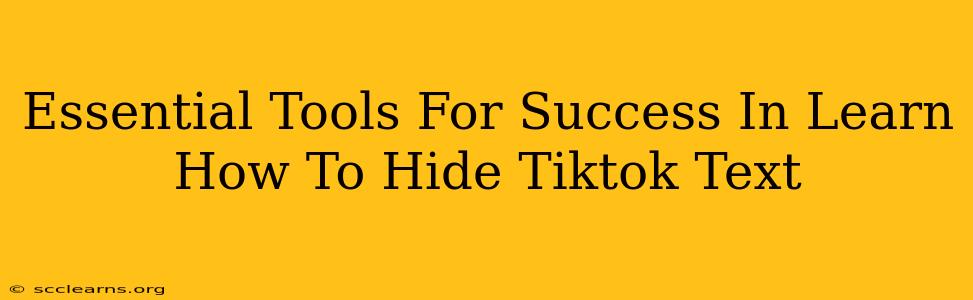 Essential Tools For Success In Learn How To Hide Tiktok Text