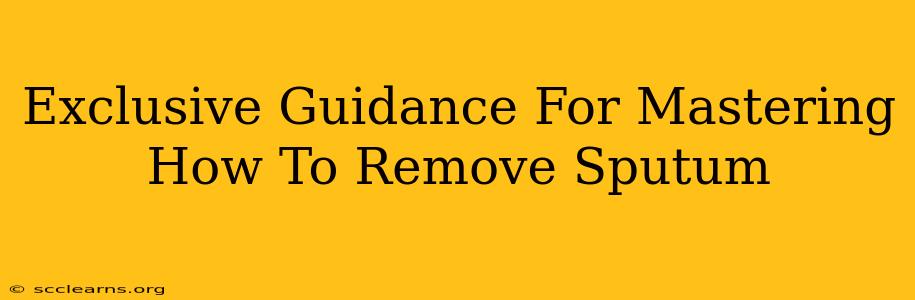 Exclusive Guidance For Mastering How To Remove Sputum