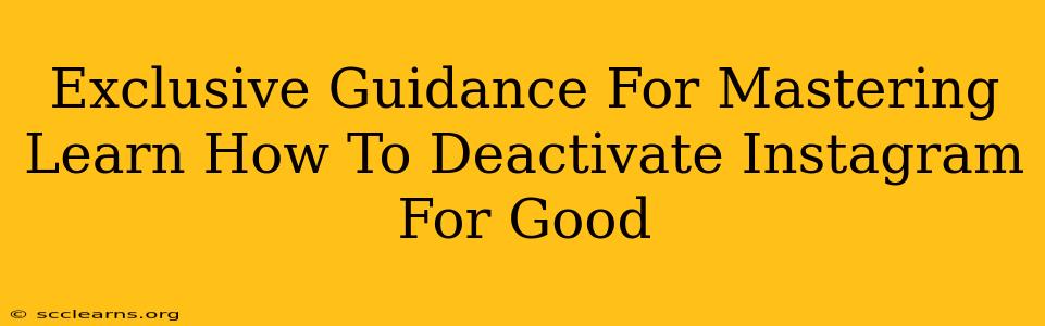 Exclusive Guidance For Mastering Learn How To Deactivate Instagram For Good