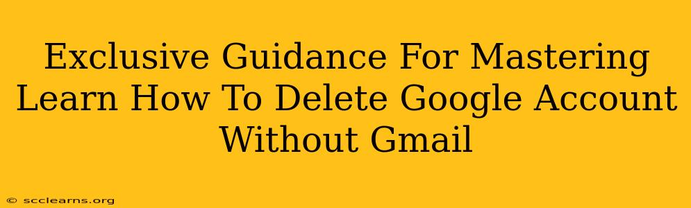 Exclusive Guidance For Mastering Learn How To Delete Google Account Without Gmail