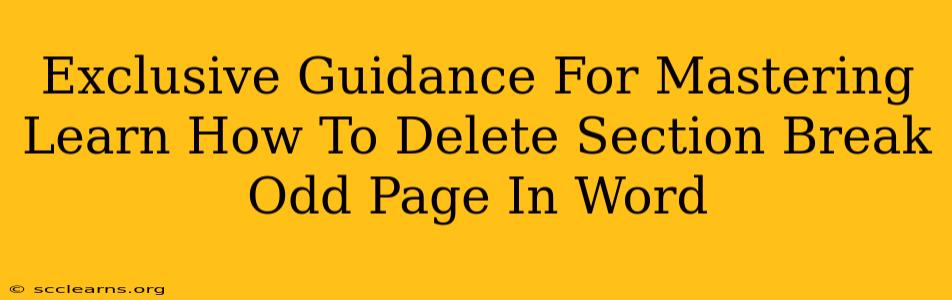 Exclusive Guidance For Mastering Learn How To Delete Section Break Odd Page In Word