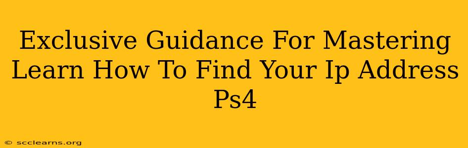 Exclusive Guidance For Mastering Learn How To Find Your Ip Address Ps4