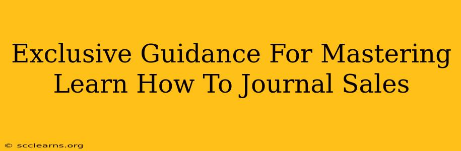 Exclusive Guidance For Mastering Learn How To Journal Sales