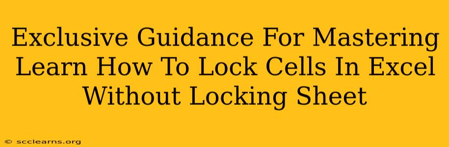 Exclusive Guidance For Mastering Learn How To Lock Cells In Excel Without Locking Sheet