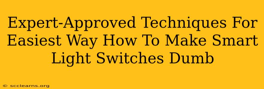 Expert-Approved Techniques For Easiest Way How To Make Smart Light Switches Dumb