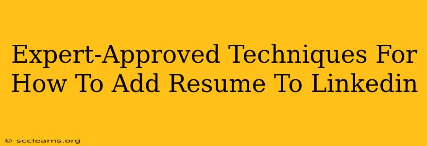 Expert-Approved Techniques For How To Add Resume To Linkedin